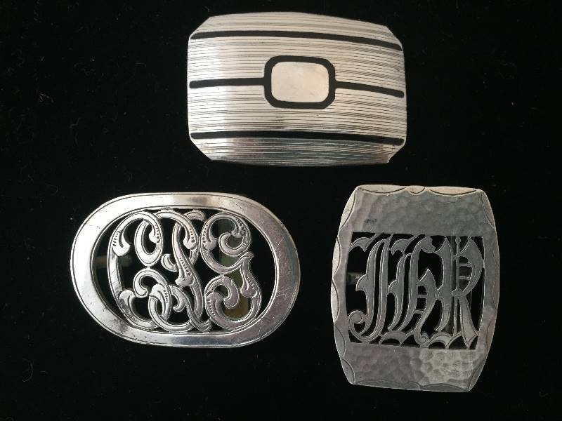 lot 23 image: Sterling Silver Belt Buckles - Qty 3