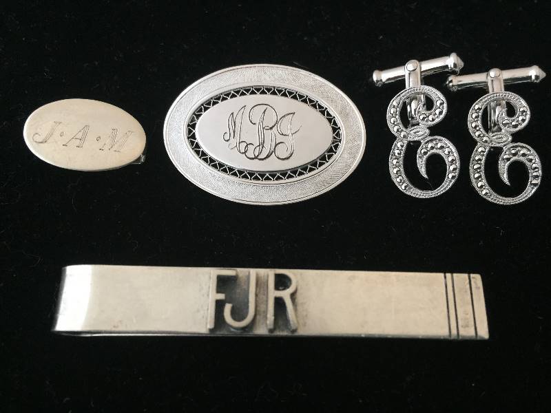 lot 24 image: Sterling Silver Initialized Jewelry