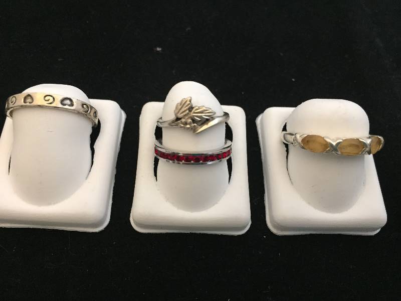lot 52 image: Sterling Silver Rings Qty 4