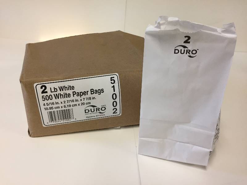 lot 27 image: 500 White Paper Bags 2 LB