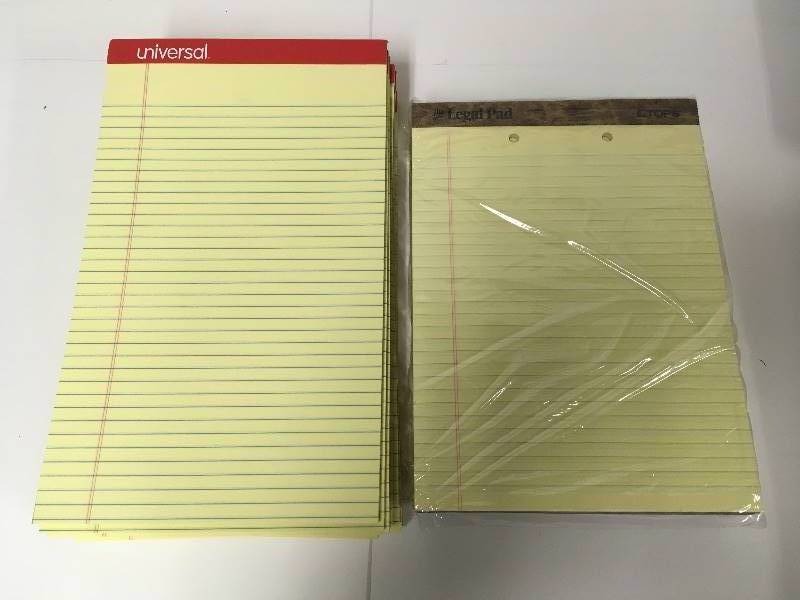 lot 57 image: 24 Pads Yellow Striped Paper