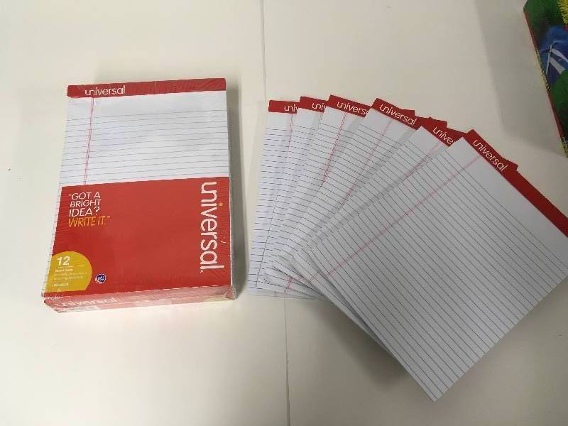 lot 58 image: 18 Pads Universal Wide Ruled 50 Sheet Tablets