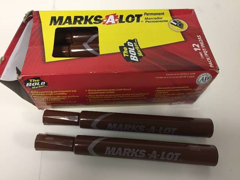 lot 35 image: 12 Marks-a-Lot Brown Permanent Markers