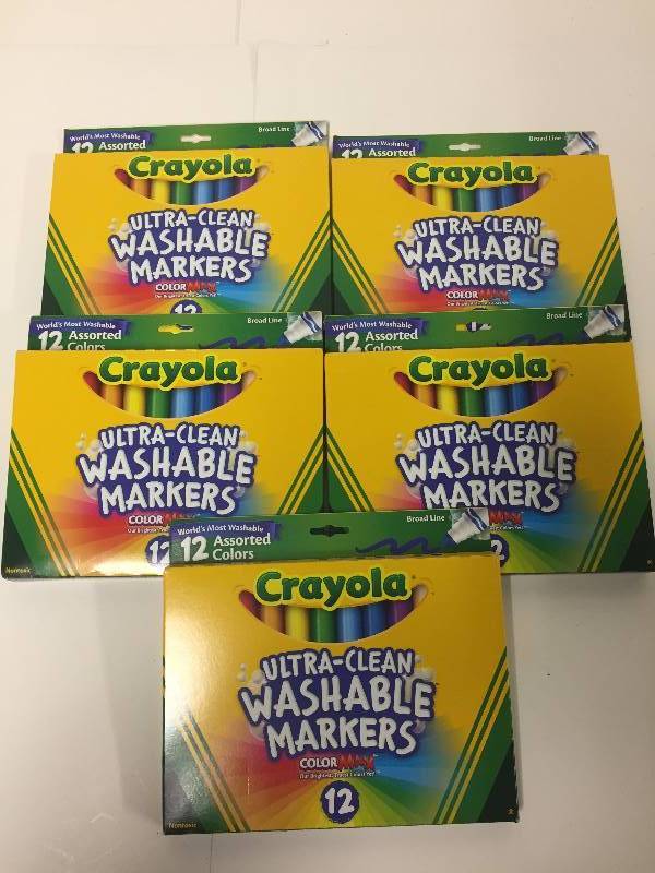 lot 49 image: 5 Packs of 12 Crayola Ultr-Clean Washable Markers