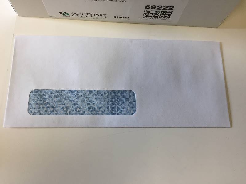 lot 90 image: 500 Quality Park #10 Redi-Strip Window Envelopes