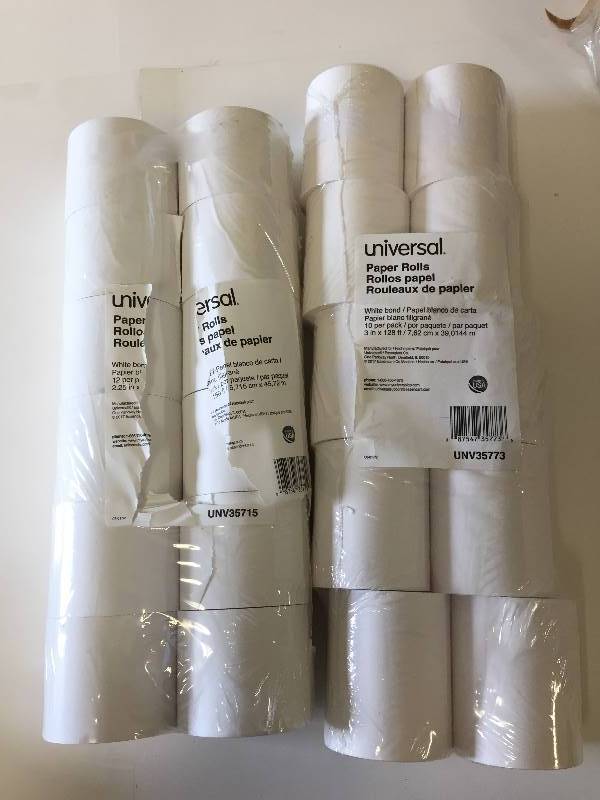 lot 115 image: 22 Paper Rolls UNV35773 & UNV35715