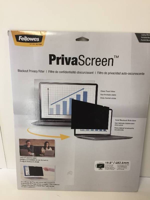 lot 122 image: Fellowes PrivaScreen 19 Blackout Privacy Filter