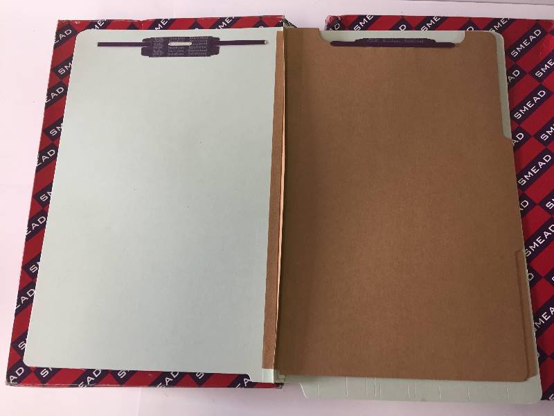 lot 155 image: SMEAD End Tab Classification Folders - 2 Dividers with SafeSHIELD Coated Fasteners - Qty 20