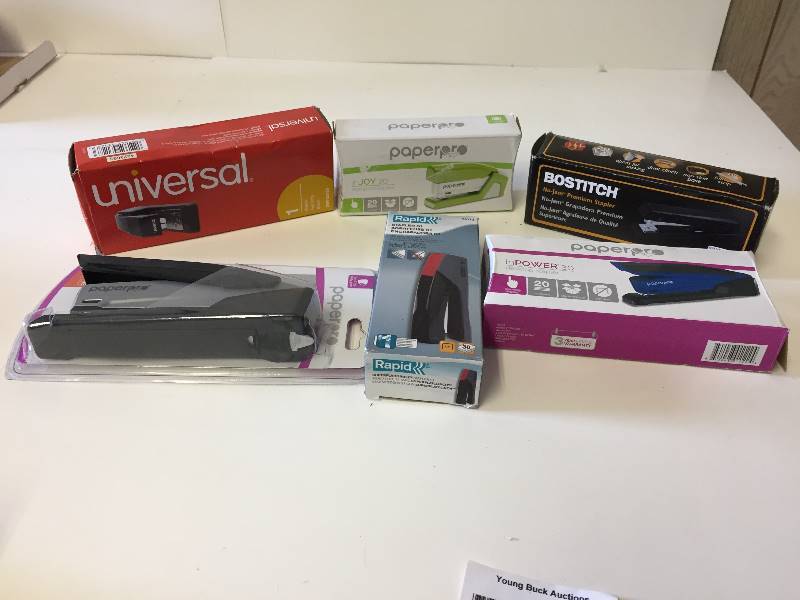 lot 154 image: Staplers - Bostitch, Universal, PaperPro, More