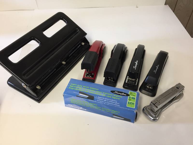 lot 168 image: Staplers & 3 Hole Punch