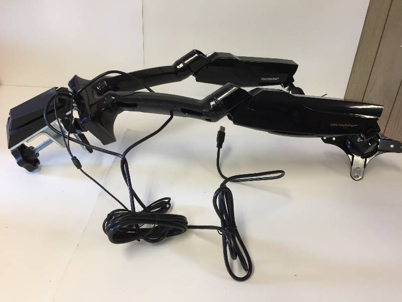 lot 3 image: Alera Adaptive Ergo Articulating Dual Monitor Arms