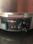 lot 43 image: SS Countertop Double Krampouz Hot Plate Cookers, Hot Plates 15.75 Dia., SS Structure 56.5x23.5x6.5
