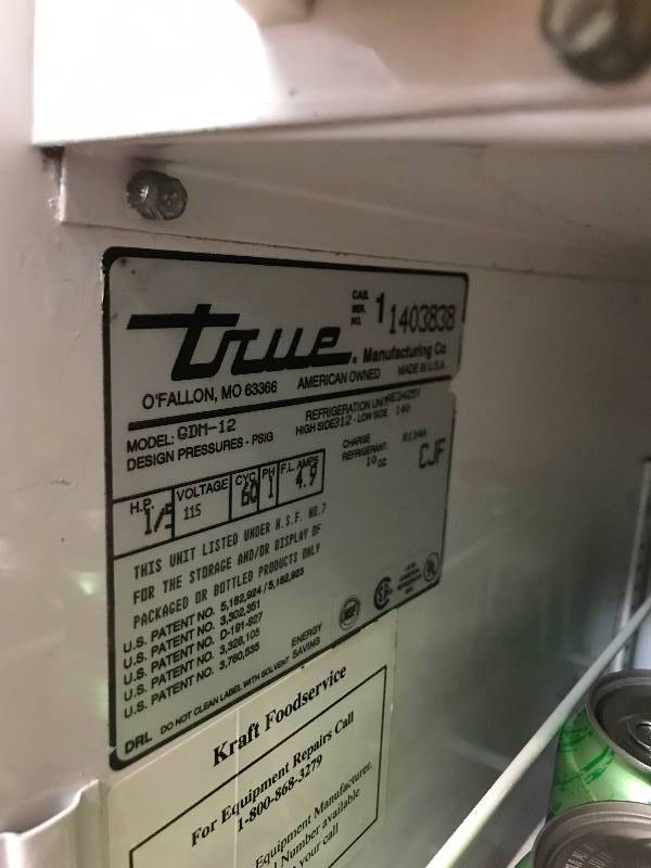 lot 50 image: True 1 Glass Door CoolerRuns Cools