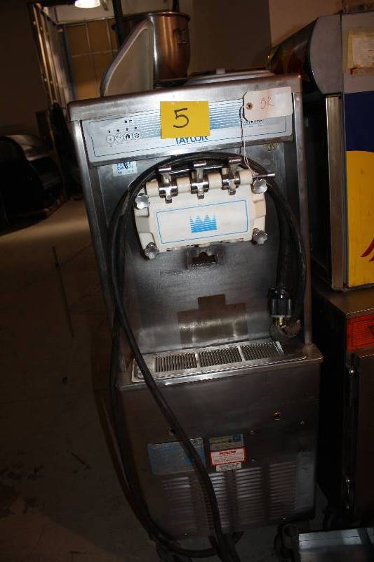 lot 35 image: Taylor, Mod #794-33, 3 spigot soft serve machine, NSF, water cooled, caster mounted, 208-230 volts, 20 amps, 3 ph, 20x33x59H