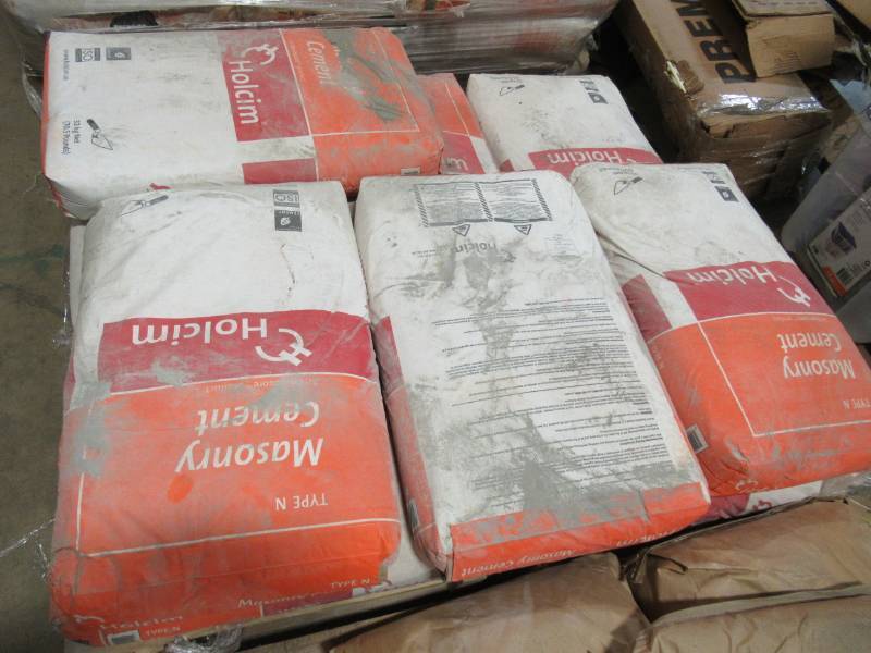 lot 217 image: 9 Bags of 70.5 lbs Holcim Masonary Type N Cement.