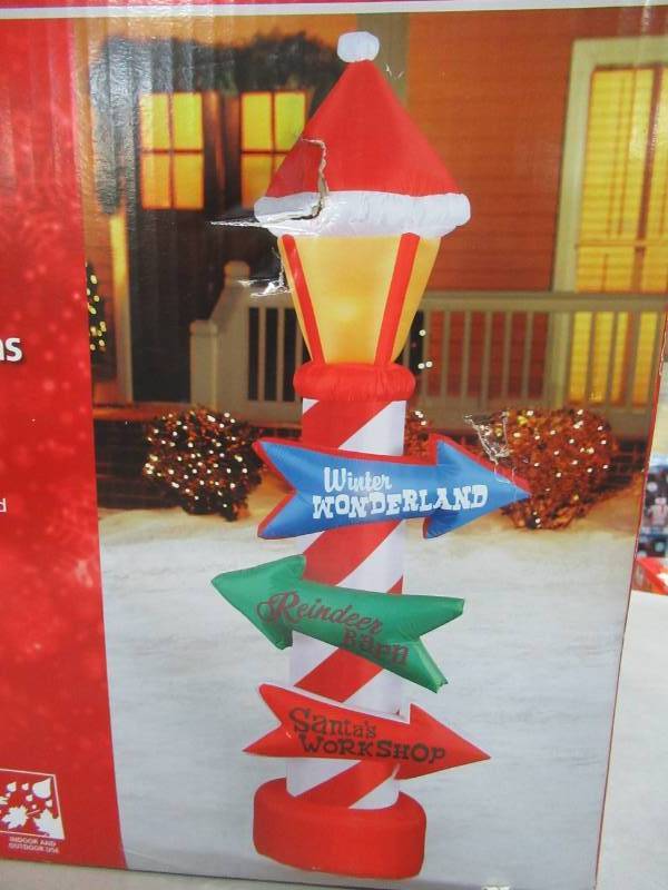 lot 8 image: Home Accents Holiday 8 ft. Inflatable Stacking Signs Airblown, Model 88594