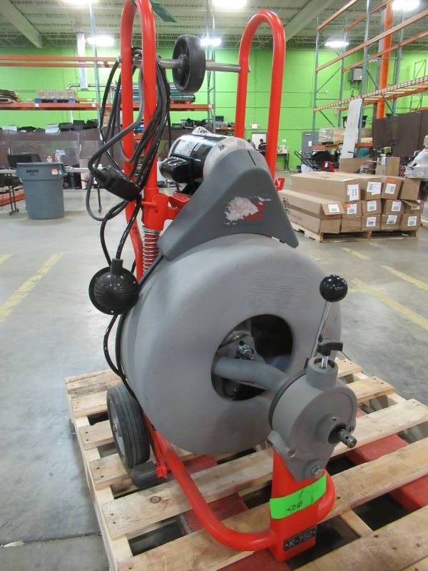 lot 9 image: RIDGID K750 115-Volt Drum Machine with 58 in. Pigtail 51402 - MOTOR DOES NOT WORK