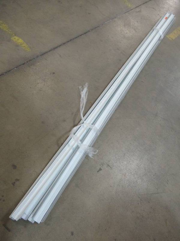 lot 48 image: Clarkdietrich 34 in. x 10 ft. Vinyl Bullnose Corner Bead, 726963 - Approximately 50 Pieces