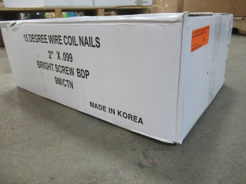 lot 96 image: Case of Grip-rite (30 Coils) 2 in. x 0.099 15-Degree Screw Shank Wire Pallet Nail (9000-Count)