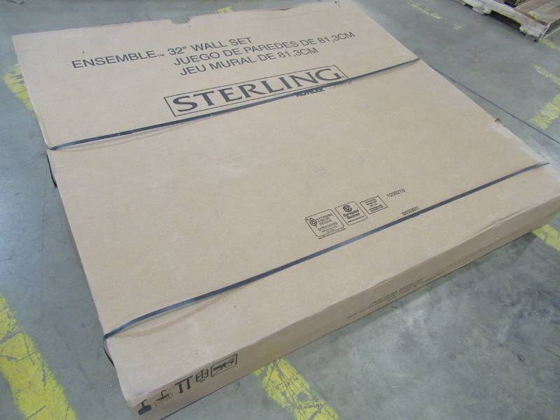 lot 34 image: Sterling Ensemble 33-14 in. x 60 in. x 55-14 in. 3-piece Direct-to-Stud Shower Wall Set in White