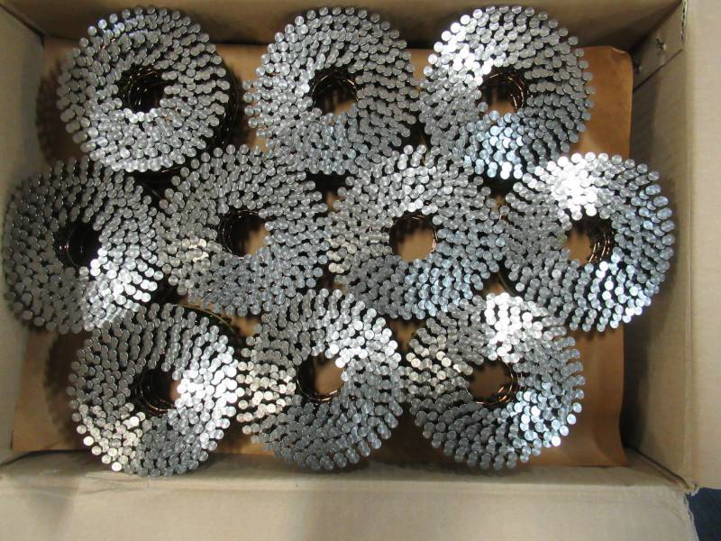 lot 97 image: Case of Grip-rite (30 Coils) 2 in. x 0.099 15-Degree Screw Shank Wire Pallet Nail (9000-Count)