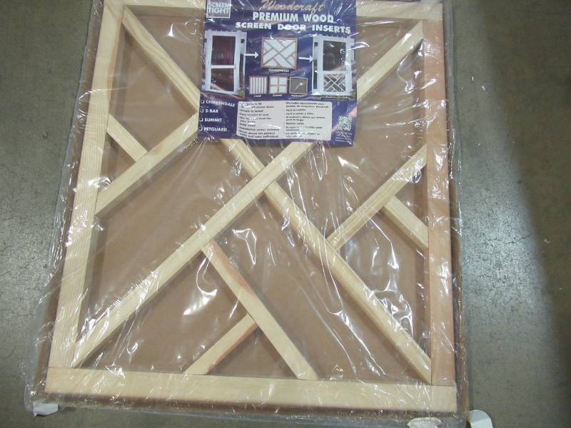 lot 135 image: Screen Tight Chippendale 25.875-in W x 29.375-in H Wood Screen Door Insert WCNDINS32