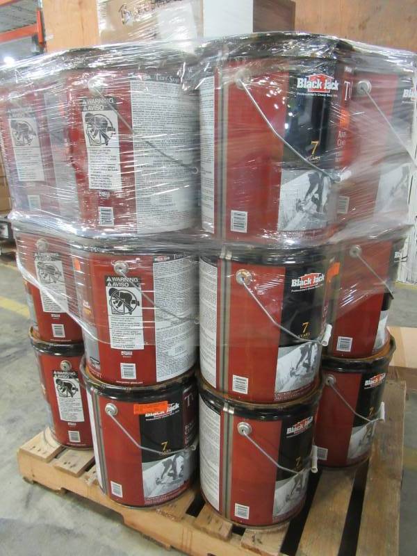 lot 139 image: 27 Containers of Black Jack Tuff-Seal Gloss Black Asphalt Roof & Flashing Cement - 4.75 Gallons Each