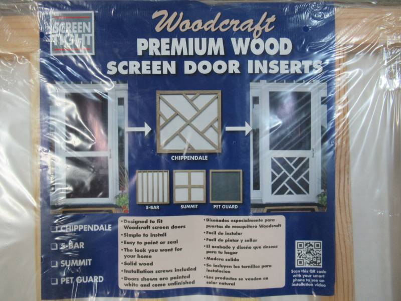 lot 130 image: Screen Tight 5-Bar 25.875-in W x 29.375-in H Wood Screen Door Insert W5BARINS32