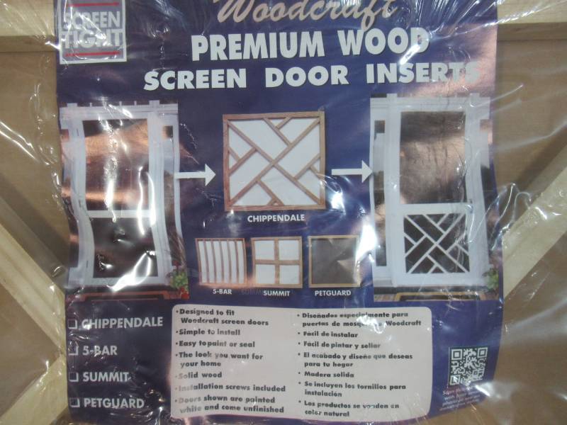 lot 137 image: Screen Tight Chippendale 25.875-in W x 29.375-in H Wood Screen Door Insert WCNDINS32