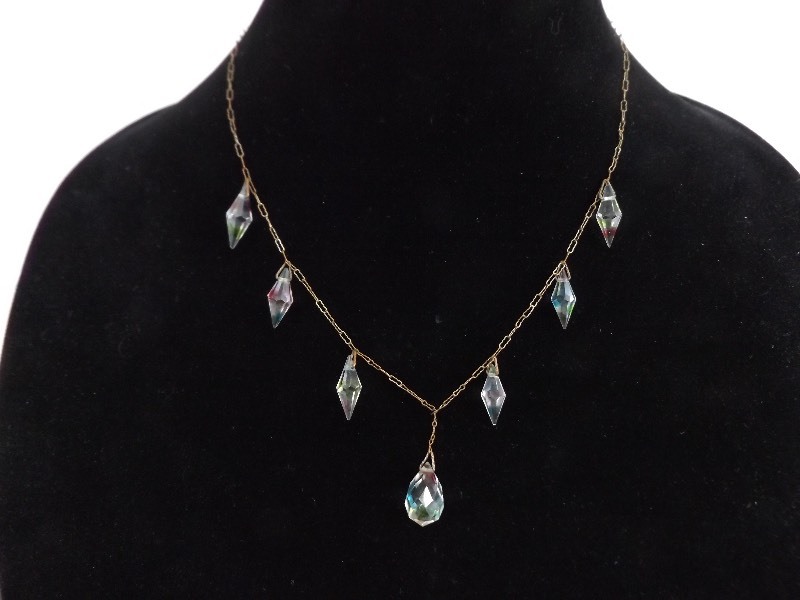 lot 73 image: Antique Rainbow Crystal Necklace