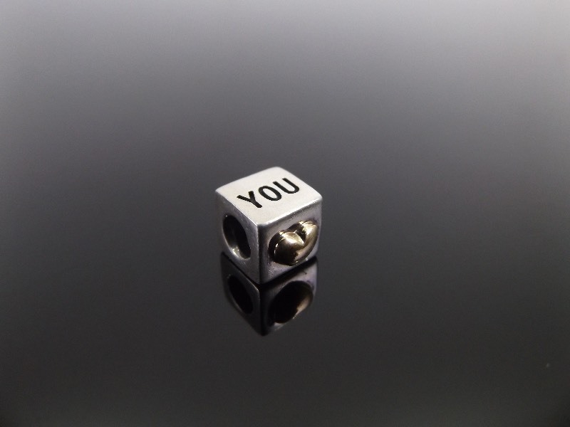 lot 130 image: PANDORA&nbspDuo Tone 14k and .925&nbspALE&nbspI Love You Charm
