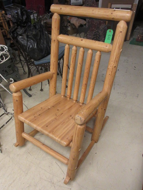 lot 508 image: LARGE WOODEN ROCKING CHAIR