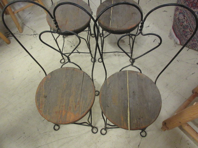lot 509 image: FOUR ICE CREAM PARLOR CHAIRS