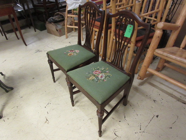 lot 511 image: FOUR NEEDLE POINT DINING ROOM CHAIRS