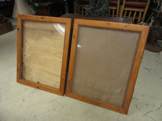lot 542 image: TWO WOODEN DISPLAY FRAMES
