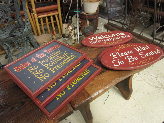 lot 545 image: SIX WOODEN STORE SIGNS
