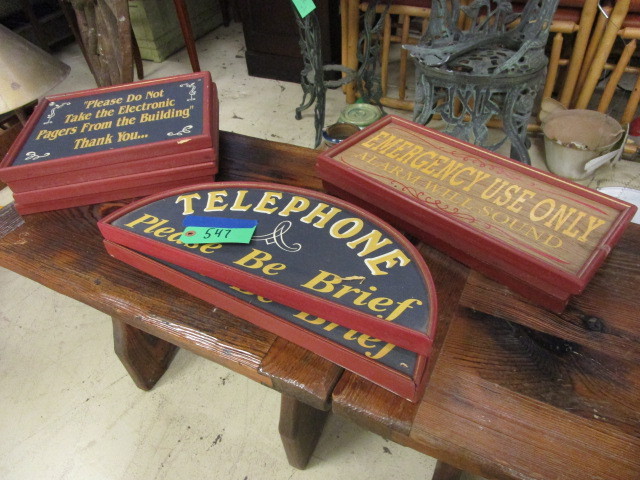 lot 547 image: MISC WOODEN RESTAURANT SIGNS