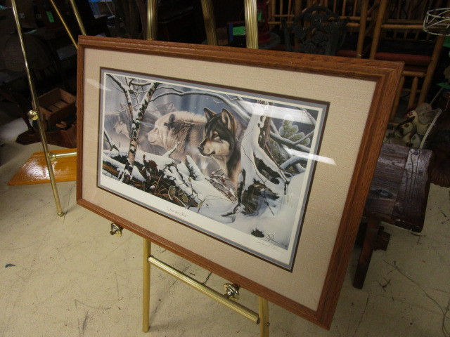 lot 555 image: LIMITED EDITION HAND SIGNED WOLF PRINT BY DANIEL PIERCE