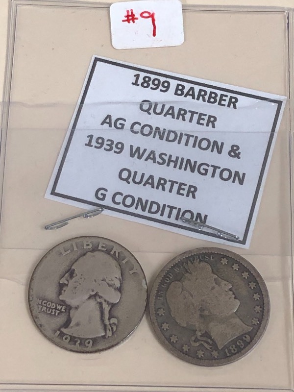 1899 Barber Quarter & 1939 Washington Quarter