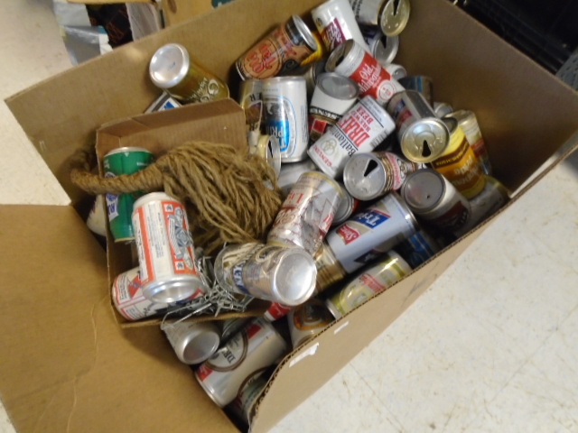 Box of Vintage Beer Cans