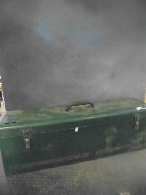 Metal Toolbox with Tools