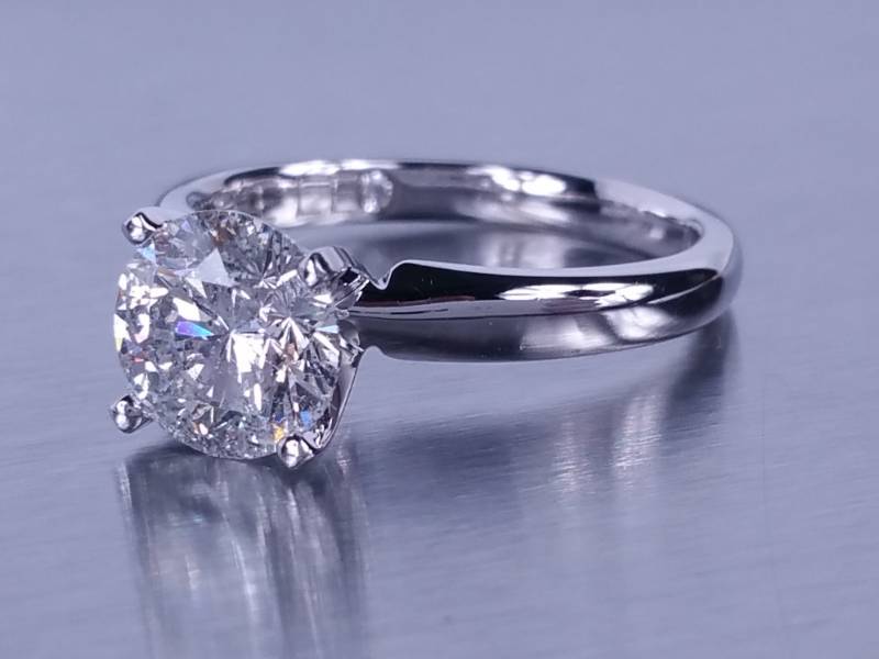 1.58 CT Leo Diamond Solitaire Ring in Platinum and 14k White Gold