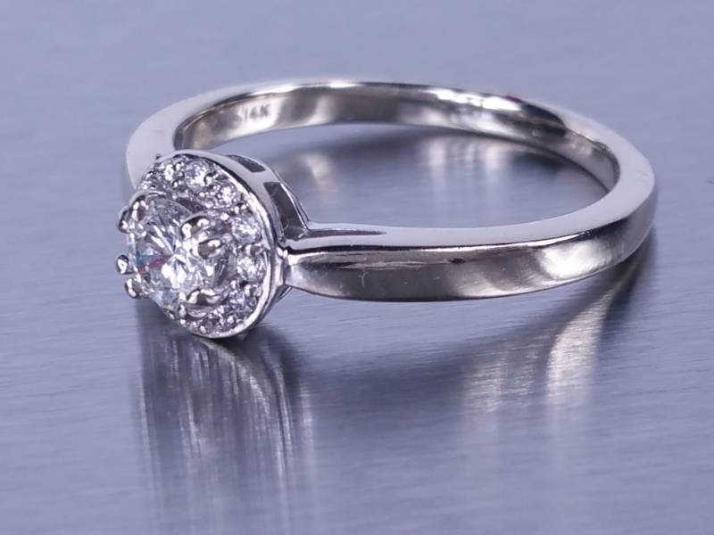 34 CT Halo Set Diamond Ring in 14k Gold