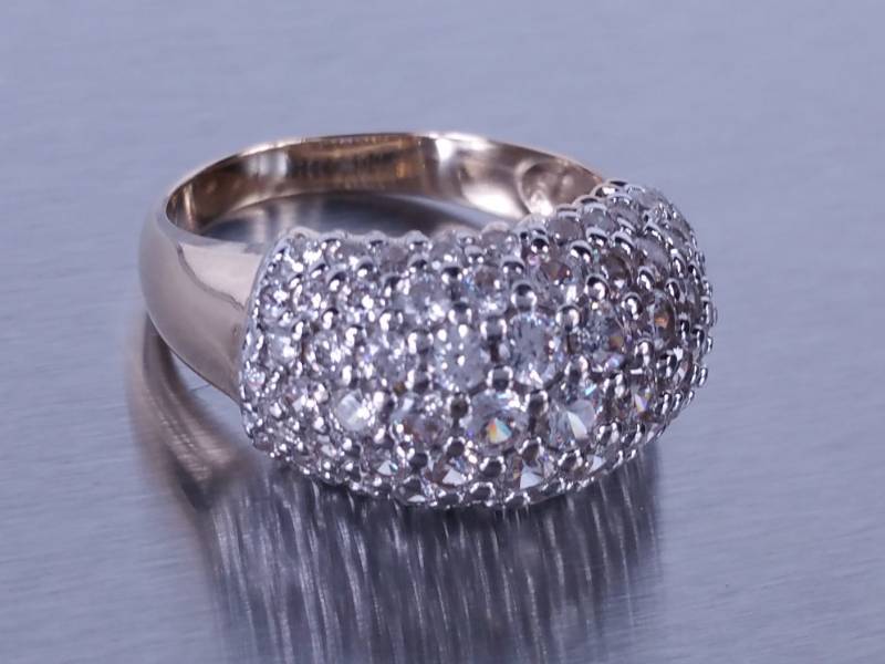 Beautiful Pave Dinner Ring in Yellow Gold