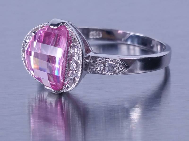Beautiful Pink Sapphire Ring in Sterling Silver