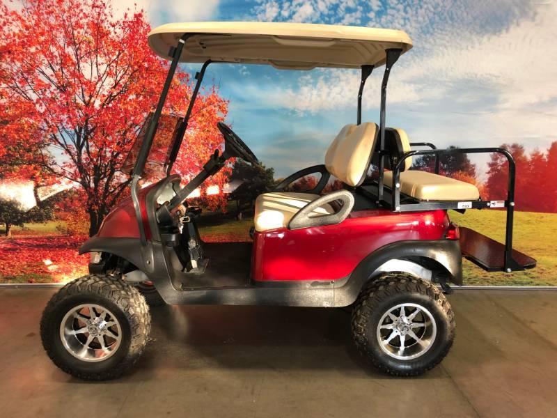 Red Metallic Lifted 4 Passenger Club Car Precedent Golf Cart wStreet Legal Package