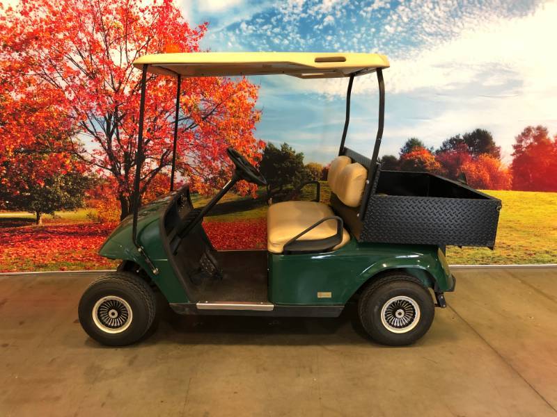 Green EZGO Golf Cart with Cargo Bed