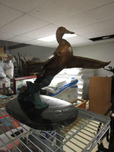 lot 721 image: BRONZE TONE DUCK STATUE
