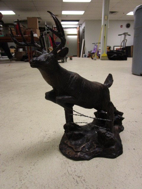 lot 722 image: BRONZE TONE DEER STATUE