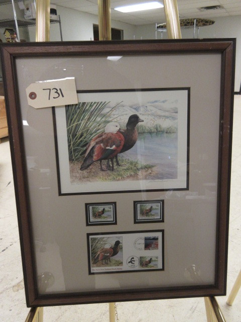 lot 731 image: ADELE EARNSHAW LIMITED EDITION FIRST NATION DUCK PRINT STAMP AND POSTCARD